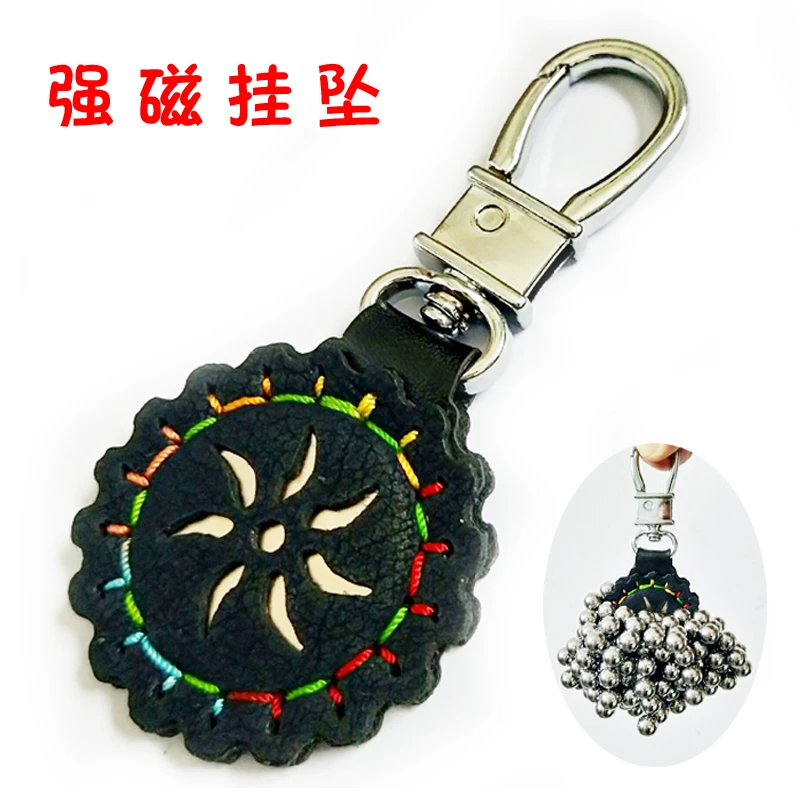 太阳花强磁吊坠挂件 弹弓力磁铁 吸钢珠吸铁石户外挂坠