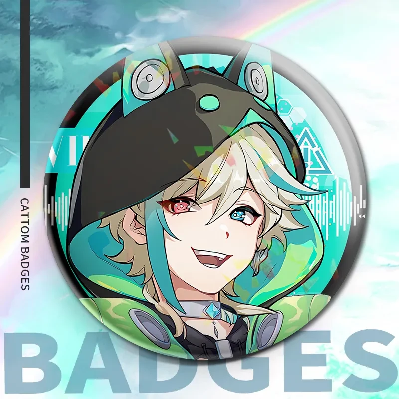 vtuber 阿萨 aza二次元动漫同人周边痛包徽章碎玻璃镭射 吧唧谷子