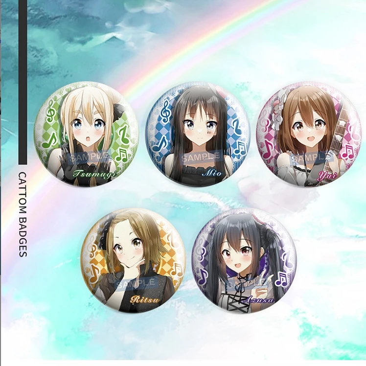 轻音少女二次元周边镭射吧唧平泽唯秋山澪田井中野梓动漫徽章谷子