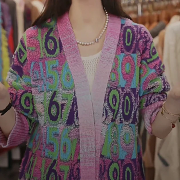 【卡诗米羊绒】24285潮牌时尚女款针织宽松慵懒风上衣