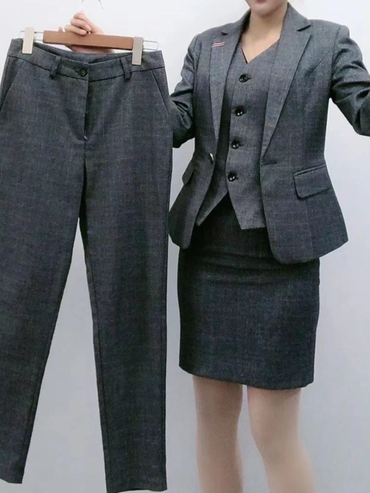 A1808款时尚套装（灰色，黑色）修身气质西装秋冬显瘦网红女神范商务