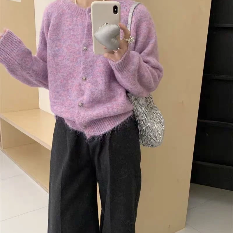 【长驼羊毛】厚款简约风韩系温柔软糯慵懒风厚款毛衣开衫