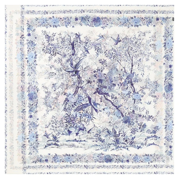 百鸟朝凤香韵花罗提花镂空135*135方巾