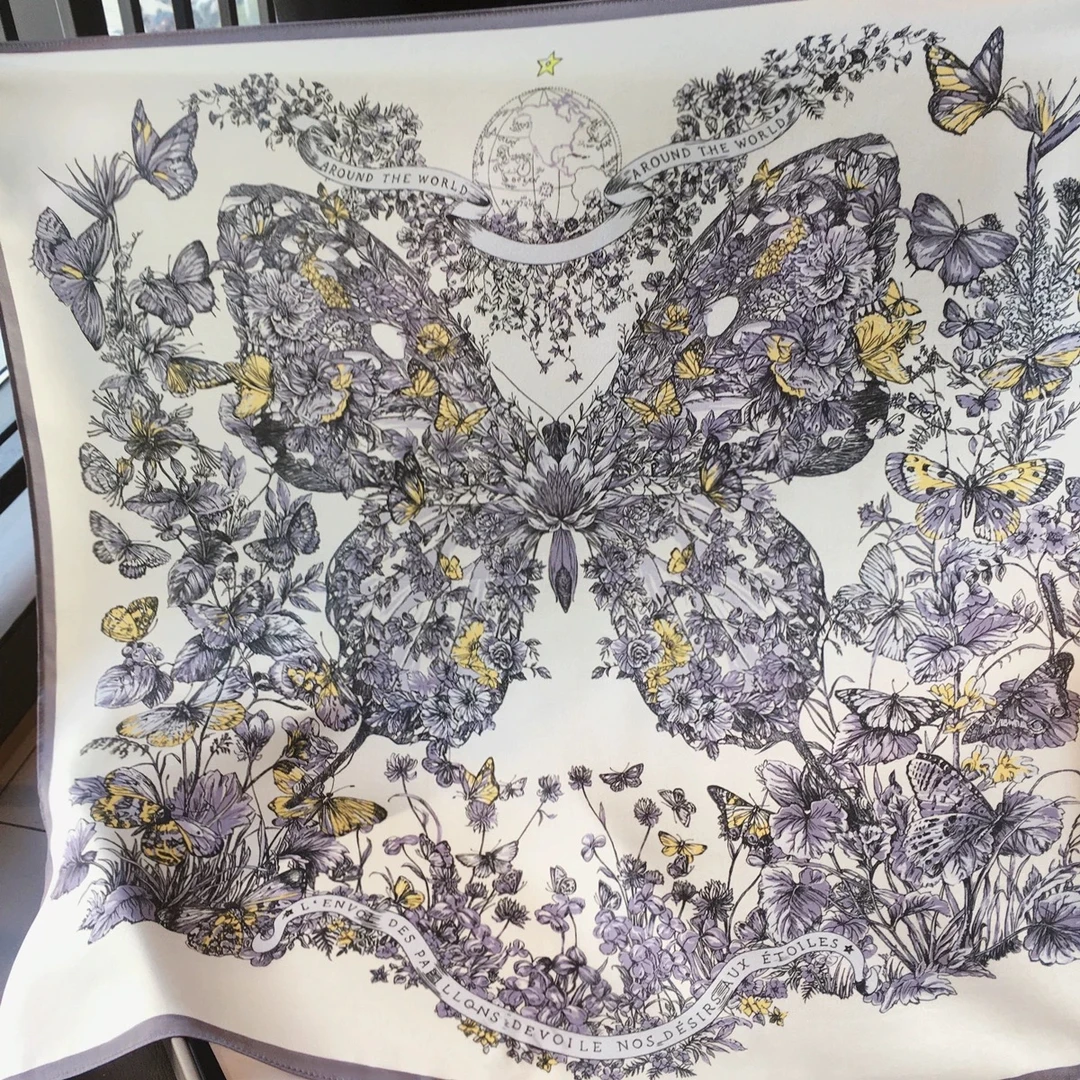 梦幻蝴蝶 90*90围巾