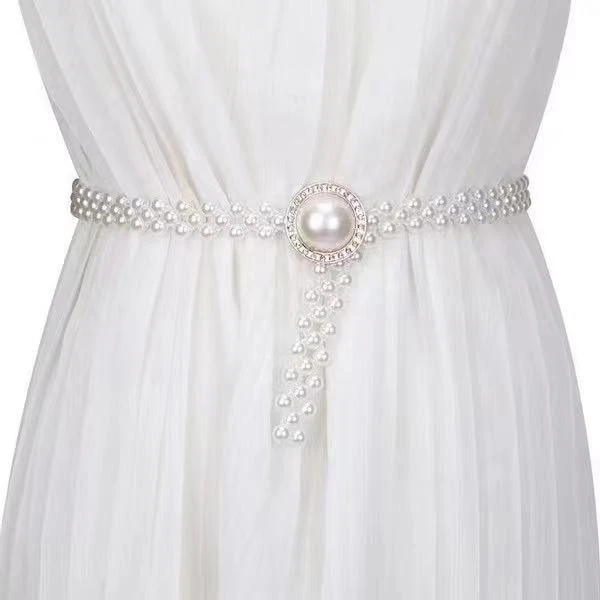 法式复古高级感珍珠腰链腰带