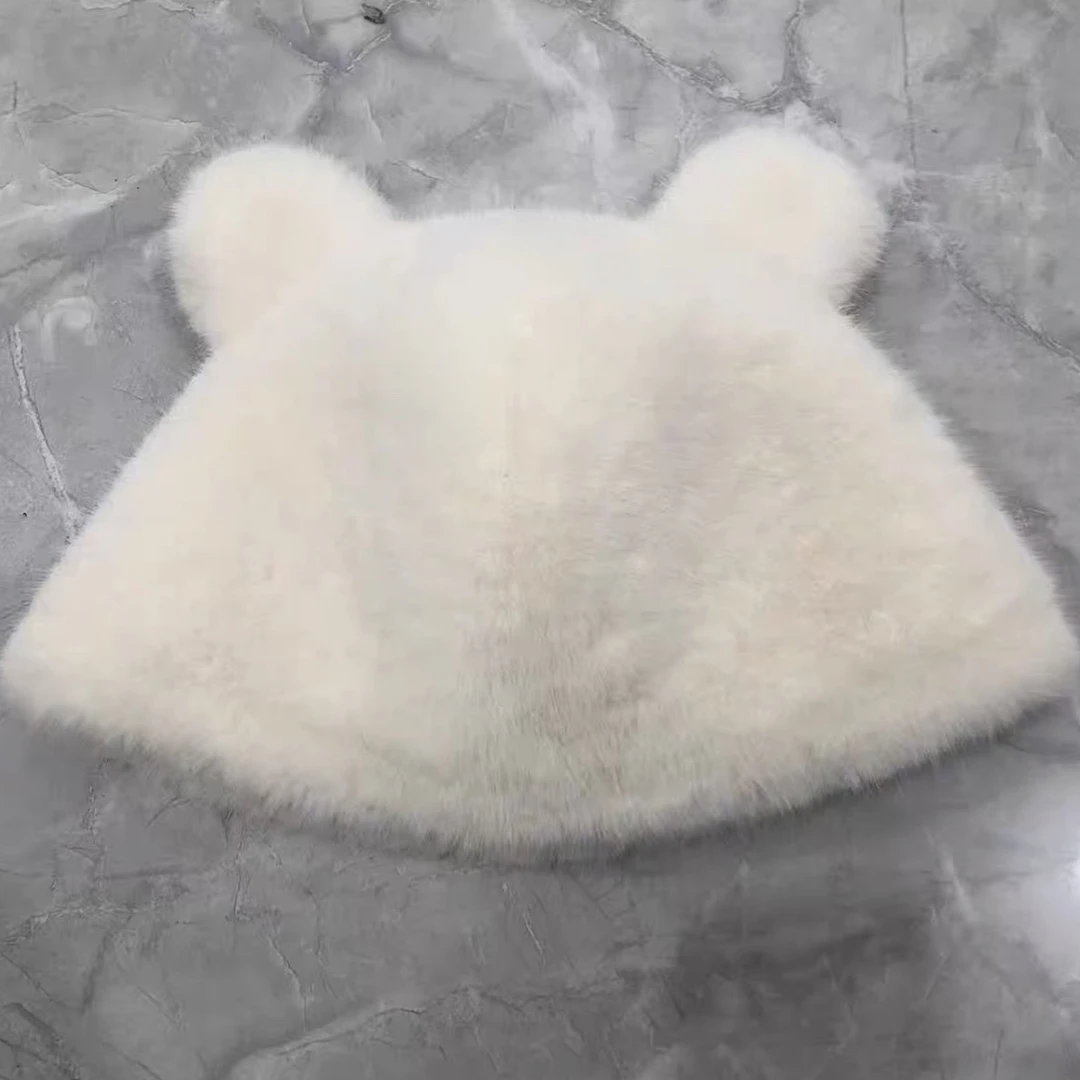 欧貂绒帽子小熊帽子