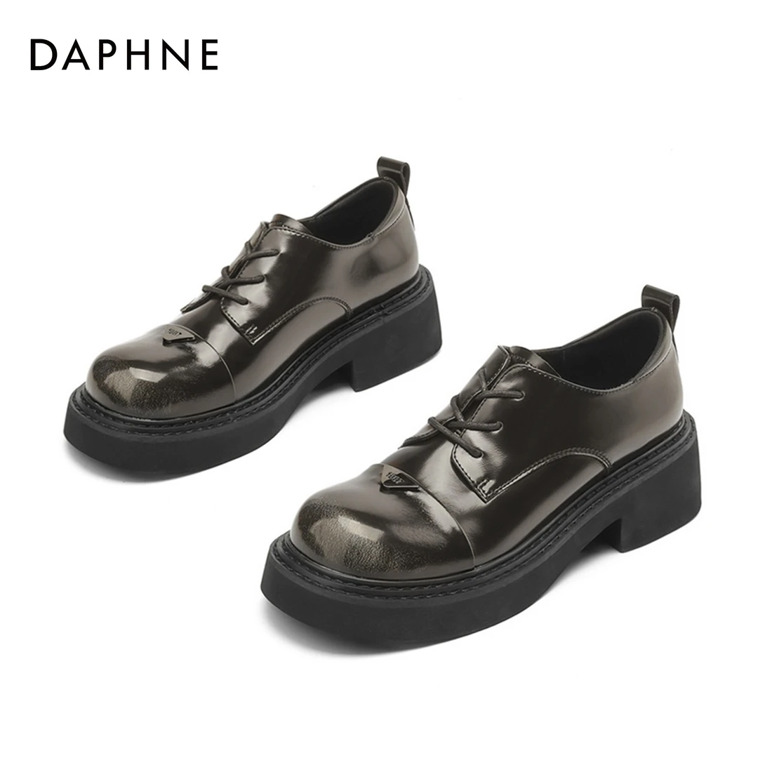 达芙妮潮流春秋新款女鞋复古百搭英伦风小皮鞋女