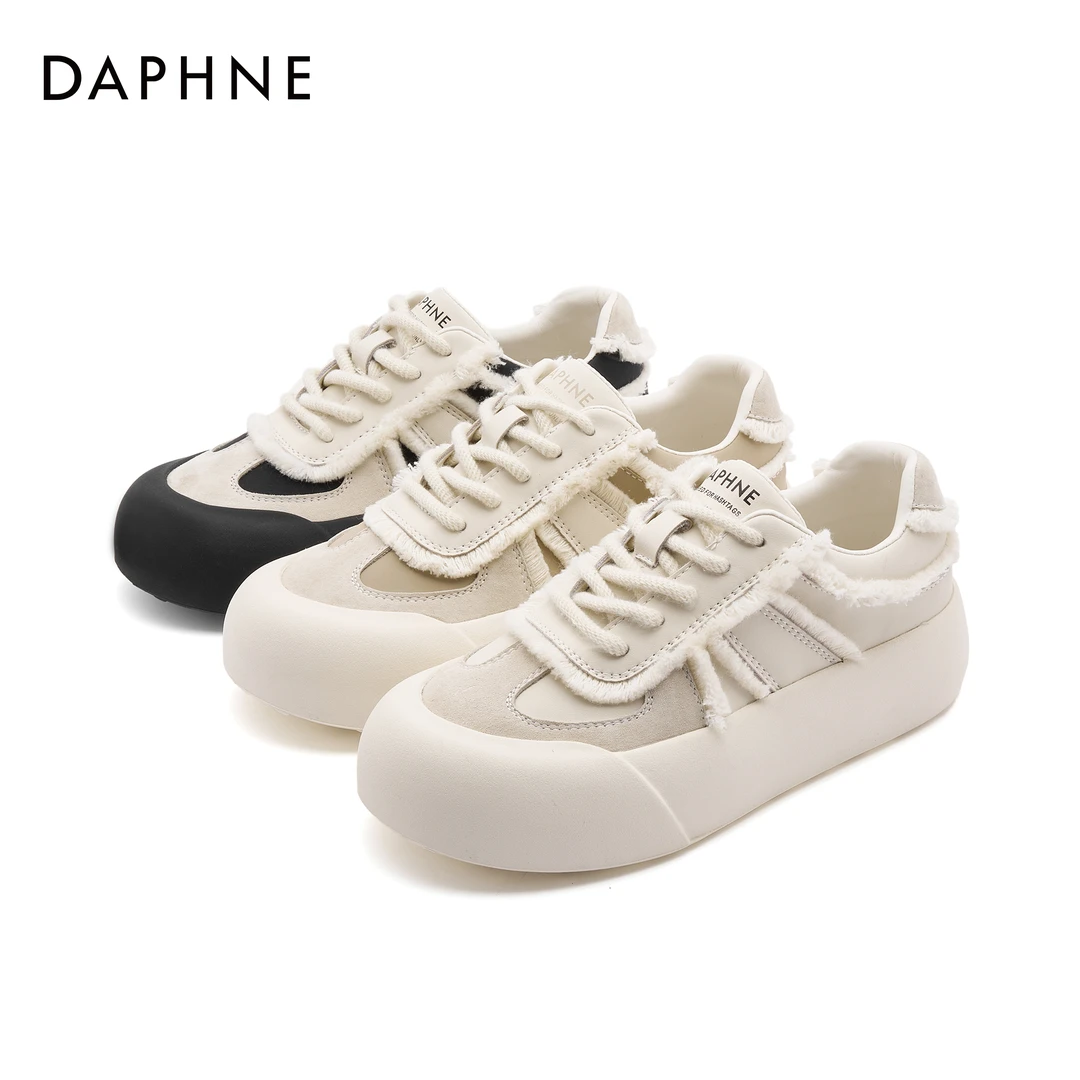 达芙妮厚底复古小白鞋新款时尚百搭休闲鞋