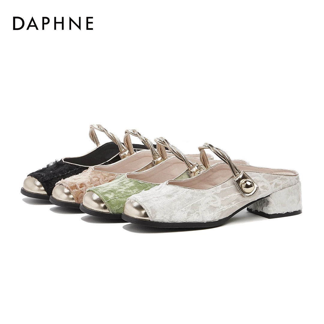 达芙妮夏季时尚潮流复古软底百搭法式浅口软底单鞋4024303129