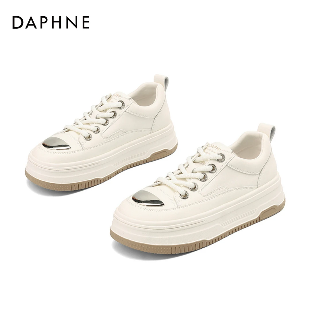 Daphne/达芙妮舒适休闲鞋2024新款百搭时尚平底舒适系带休闲女鞋