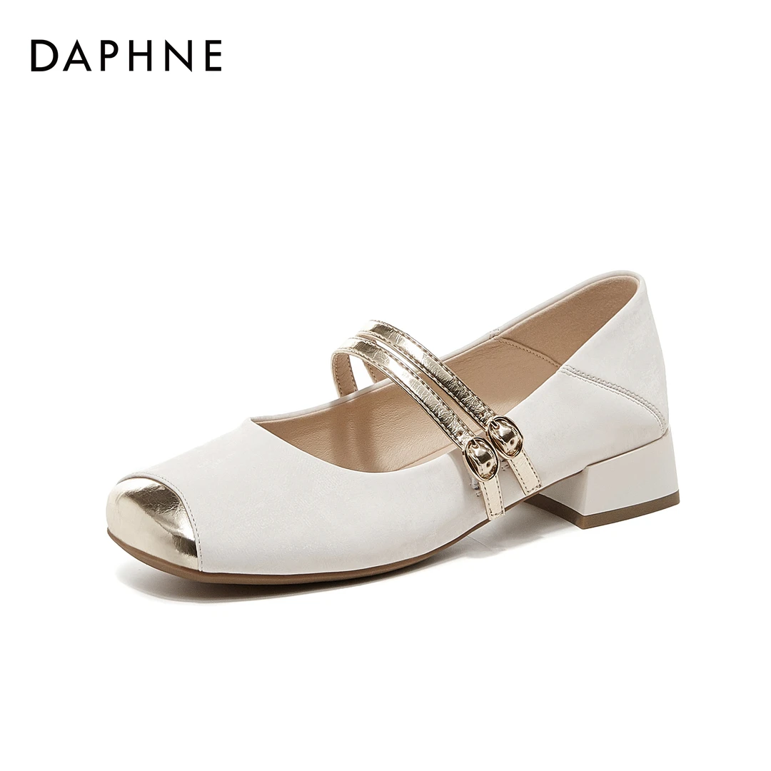 【琴琴专属】达芙妮女鞋新款单鞋复古凉鞋休闲浅口一字带