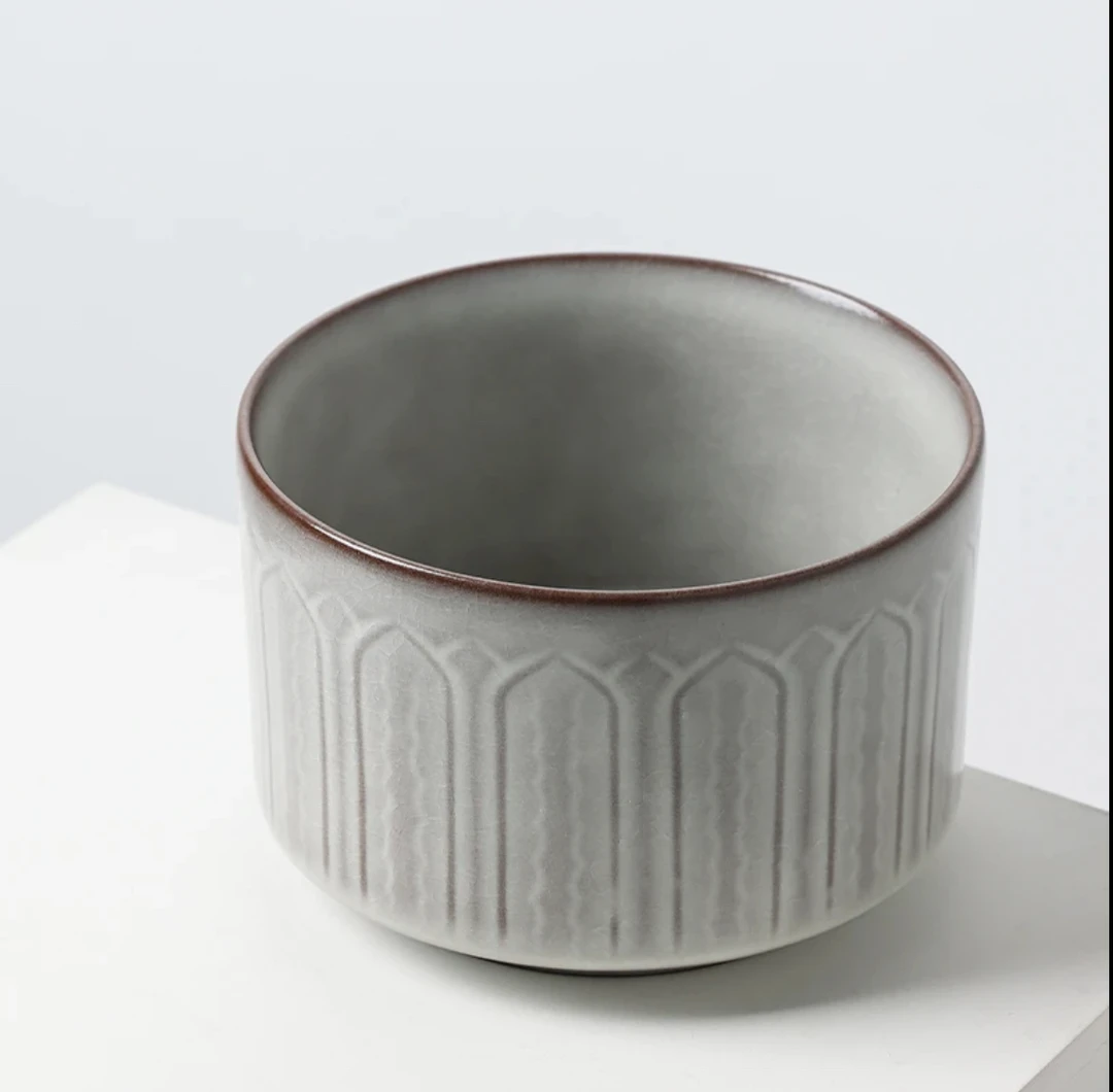 土人斋 哥窑 莲瓣直口洗