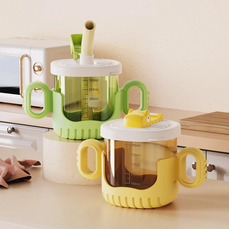 佳宜新款儿童水杯家用学饮杯宝宝吸管杯冲泡牛奶杯喝粥杯两用杯