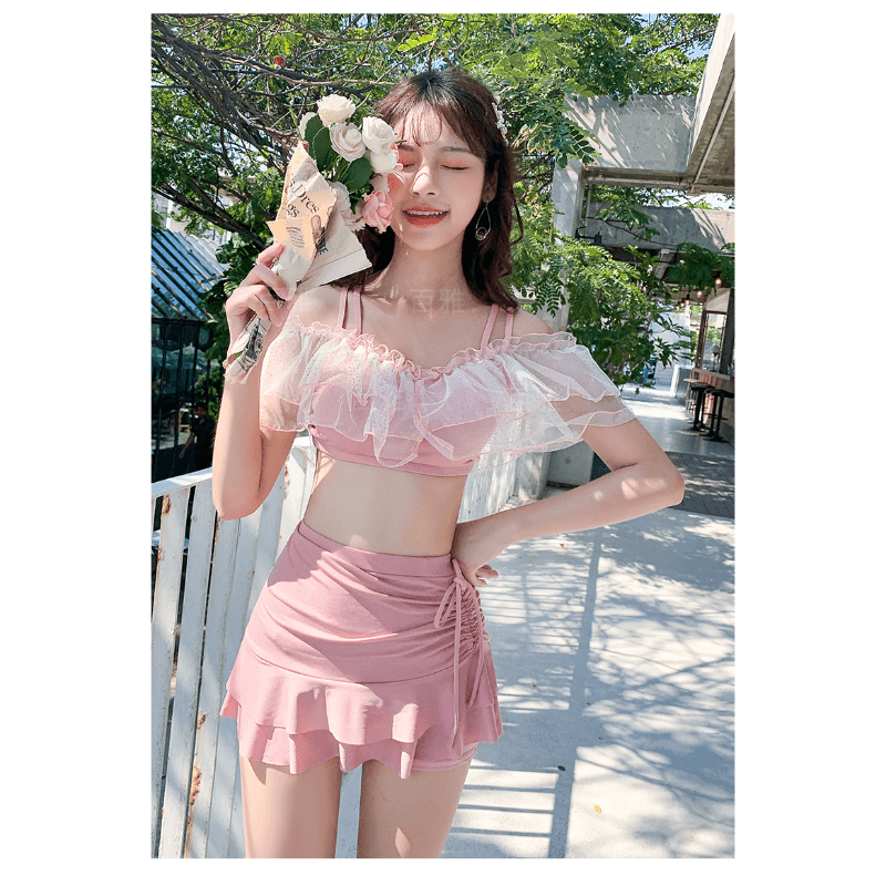 泳衣女分体裙式时尚性感小胸聚拢韩版显瘦少女修身两件套温泉泳装