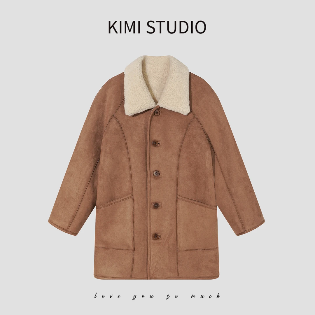 KIMI  正反两穿绒面羔羔一体保暖加厚外套AW241111