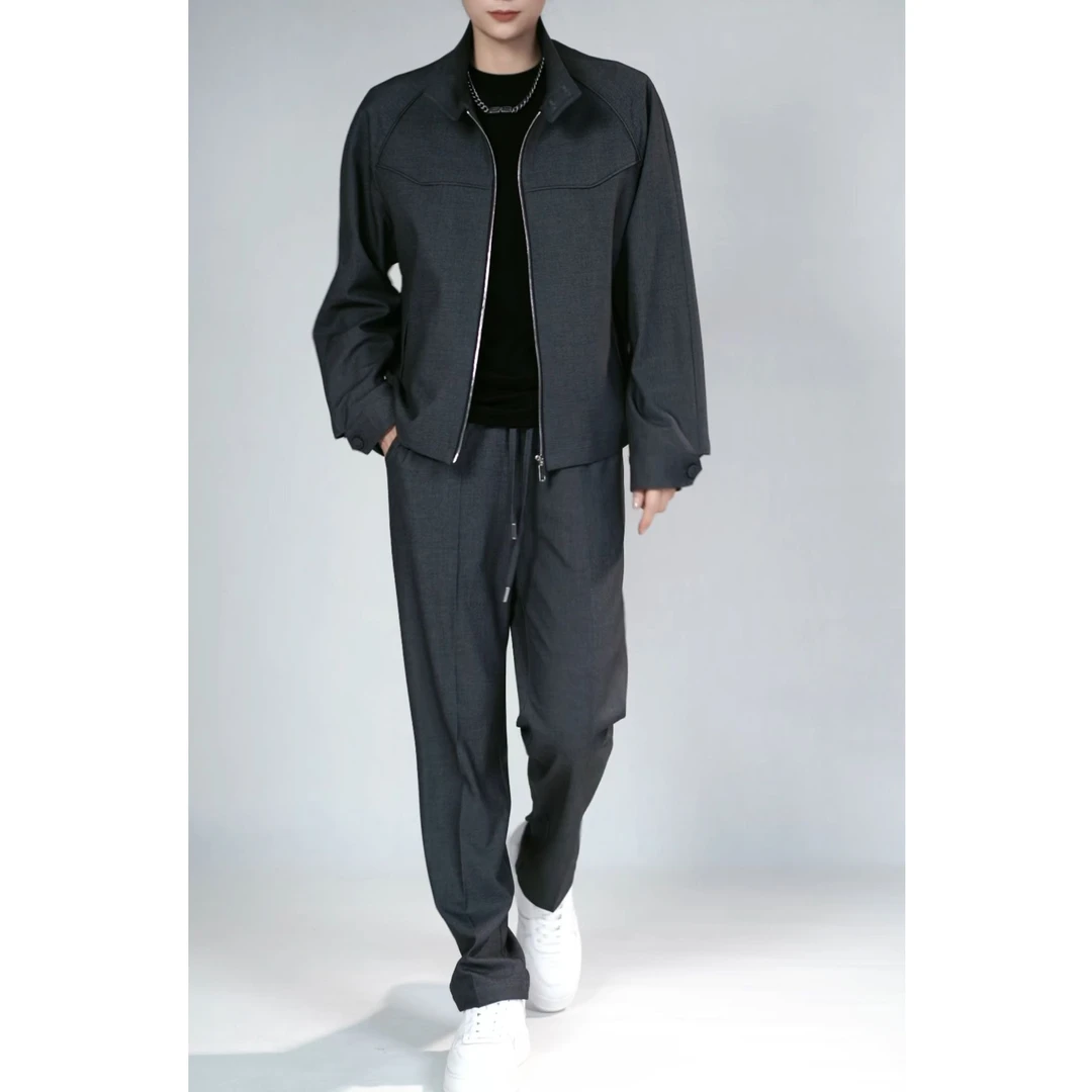 男士轻奢休闲套装88107+88507秋季款轻奢时尚廓形宽松套装【严】