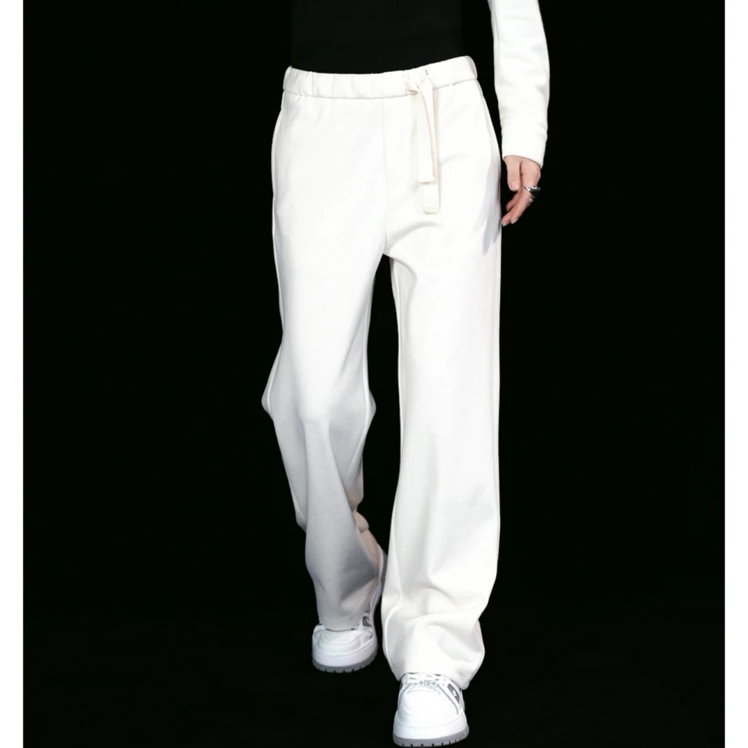 帝罗依男士休闲裤8935春季男装含羊毛磨毛保暖针织面料阔腿休闲裤