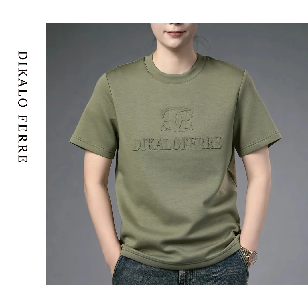 迪卡里奥费雷休闲短袖3DT085早春男装莫代尔棉空气层亲肤休闲高奢