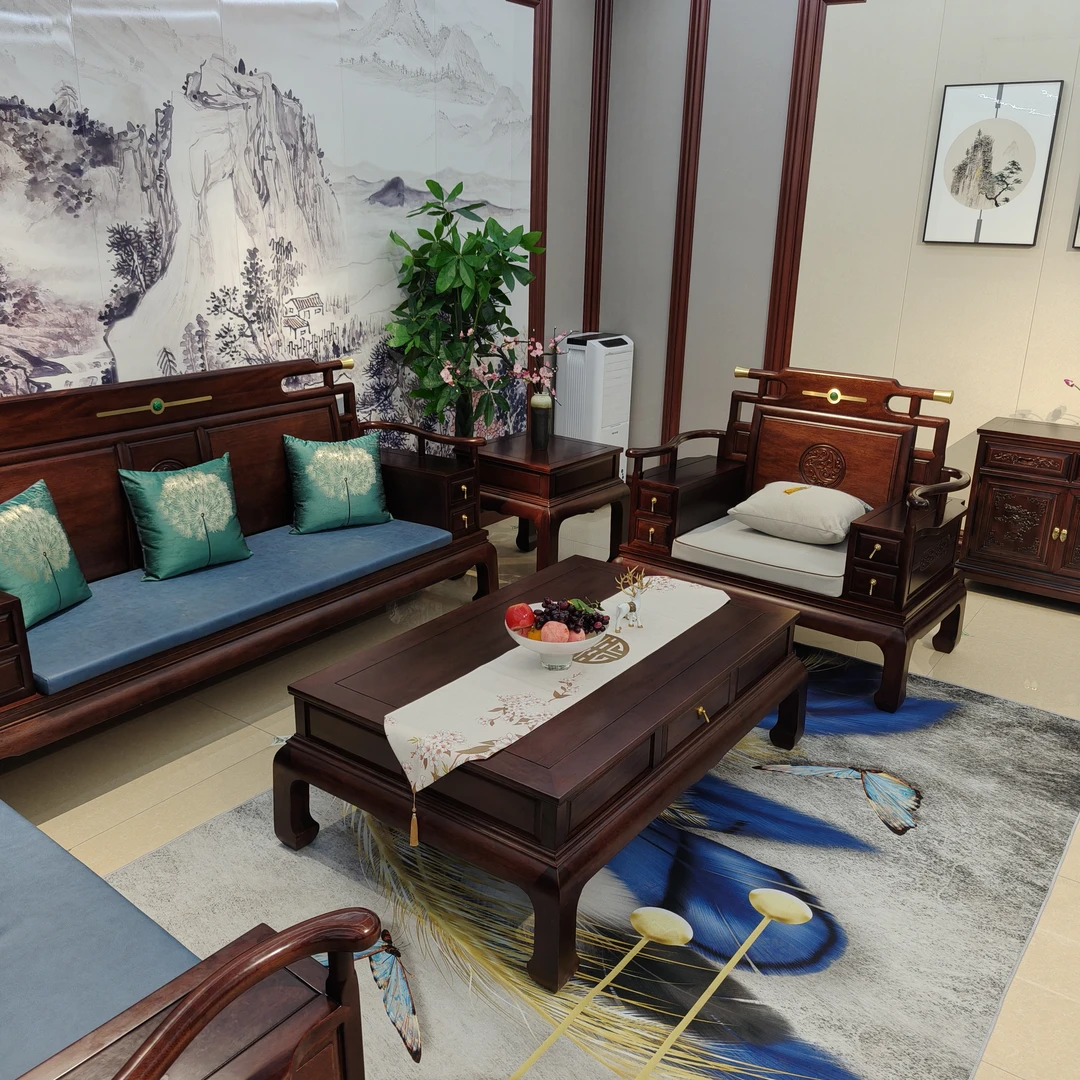 [祥云]自建房别墅家用两用轻奢简约家具客厅新中式沙发实木家具