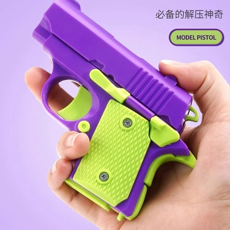 萝卜枪1911幼崽迷你小手枪网红爆款3D打印解压玩具自动回膛萝卜刀
