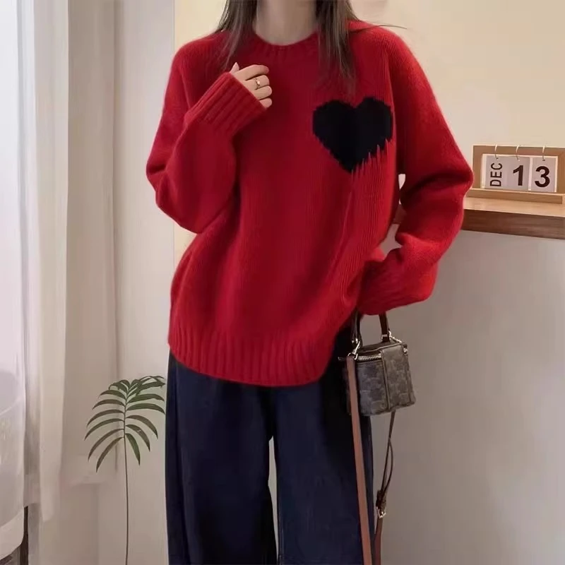 2025春季新款氛围感刺绣毛衣女胖妹妹大码显瘦宽松洋气减龄针织衫