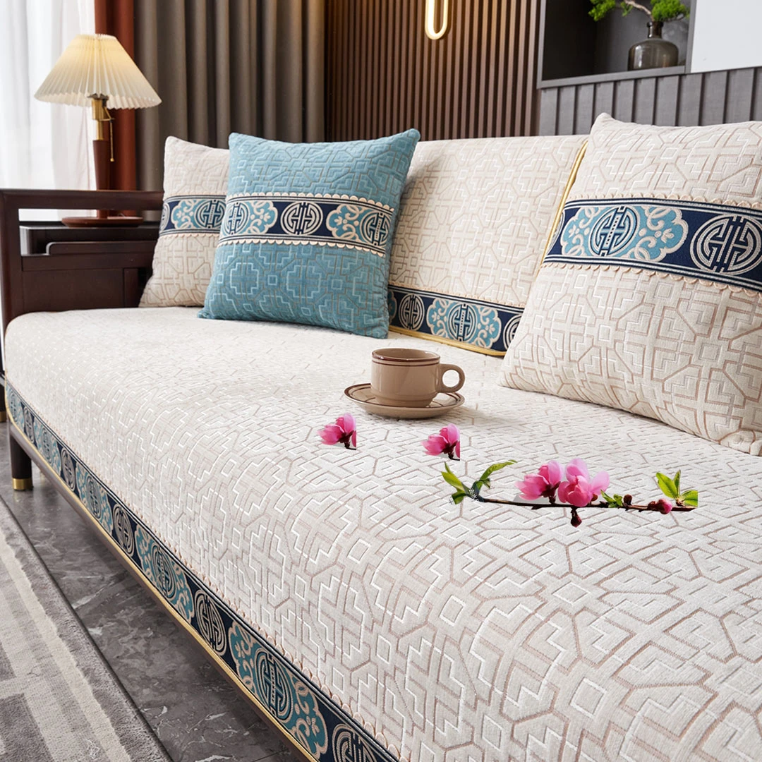 沙发垫坐垫子布艺高档实木盖布2025沙发套罩中式新中式防滑沙发垫