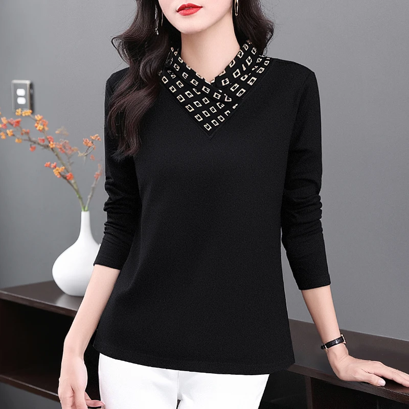 春秋德绒打底衫女2025新款妈妈装大码时尚长袖t恤半高领显瘦上衣