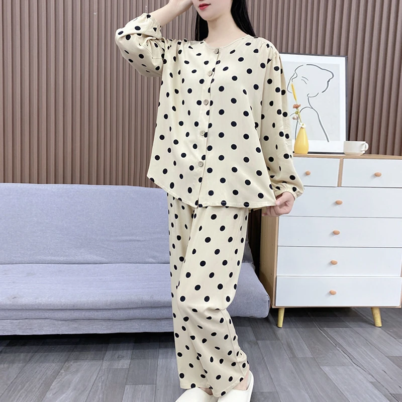 棉绸睡衣女款爆款2025新款可外出家居服夏天薄款家居服套装Y105