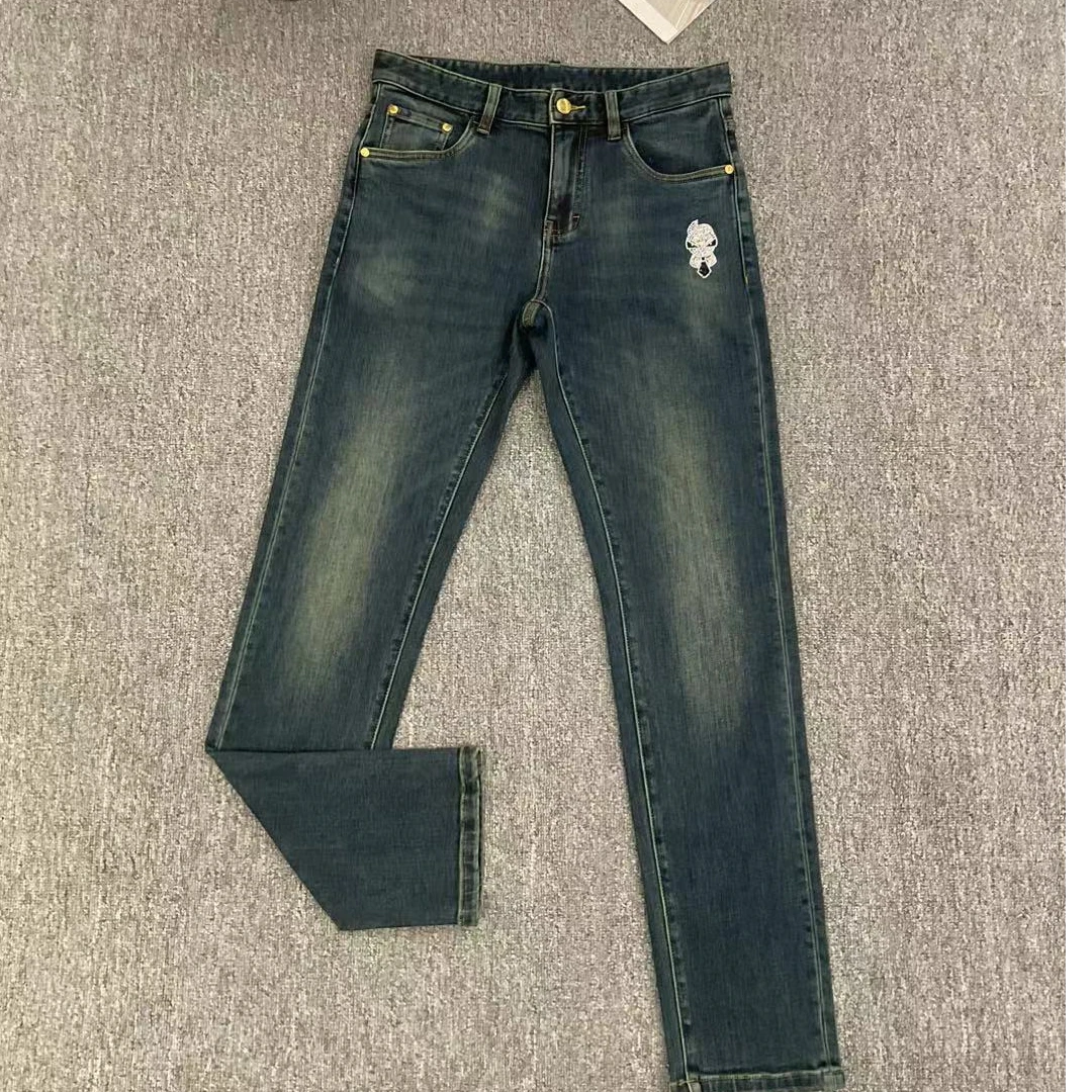 【欧洲名店】GAD小黄标福利9817薄绒百搭磨毛蓝色修身男士牛仔裤