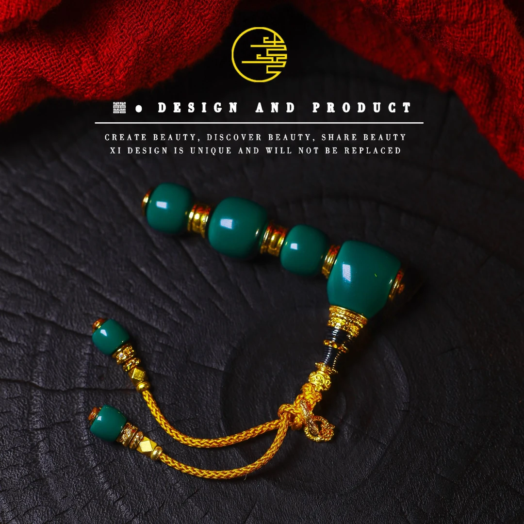 【囍设计出品】精工地狱色套装108配饰琉璃小众饰品民族风手工百搭