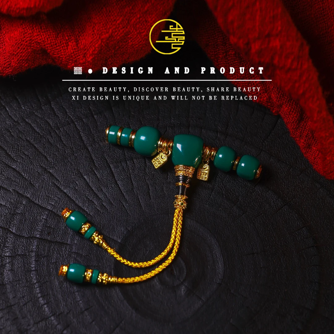 【囍设计出品】精工地狱色套装108配饰琉璃小众饰品民族风手工百搭