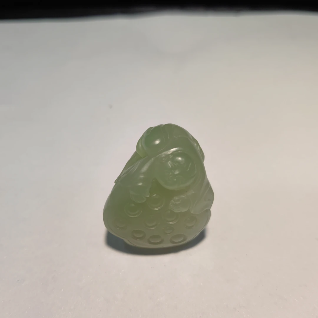 和田玉翠青招财童子挂件手工雕刻净重规格24.9克21.8*24.7*28.7mm