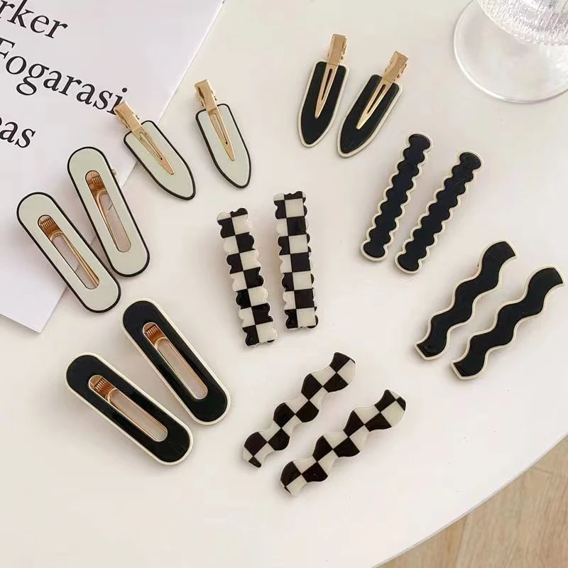 【清仓】7件套  棋盘格发夹女侧边无痕发卡刘海夹碎发夹鸭嘴夹子