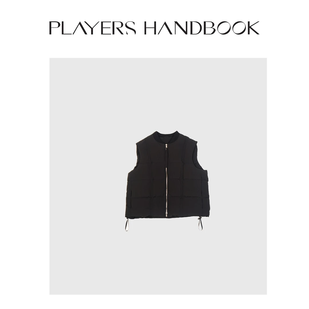 players handbook小众极简主义方格棒球领龟背90新鸭绒马甲PH1519