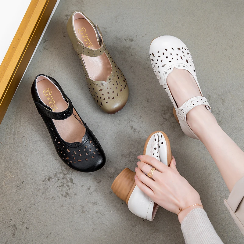 391-1春秋款新款2024单鞋中老年防滑休闲圆头百搭软底复古妈妈鞋