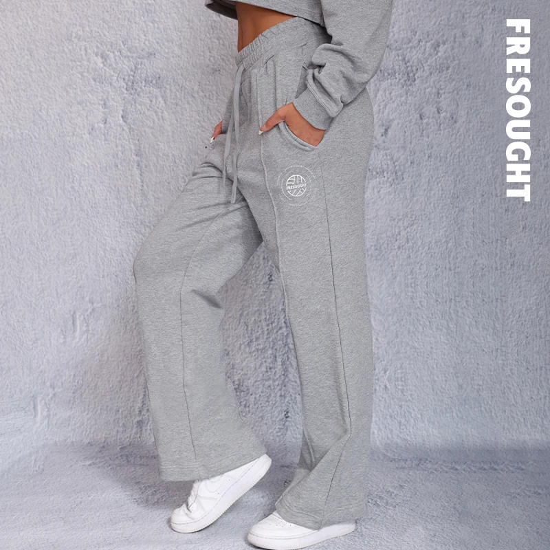 FRESOUGHT直筒保暖加厚做旧复古高弹简约卫裤休闲裤秋冬