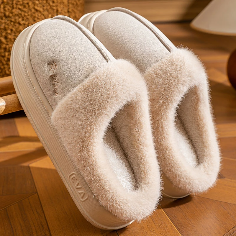 棉拖鞋女款秋冬季舒适情侣冬天毛绒拖鞋家居室内厚底防滑男款棉拖