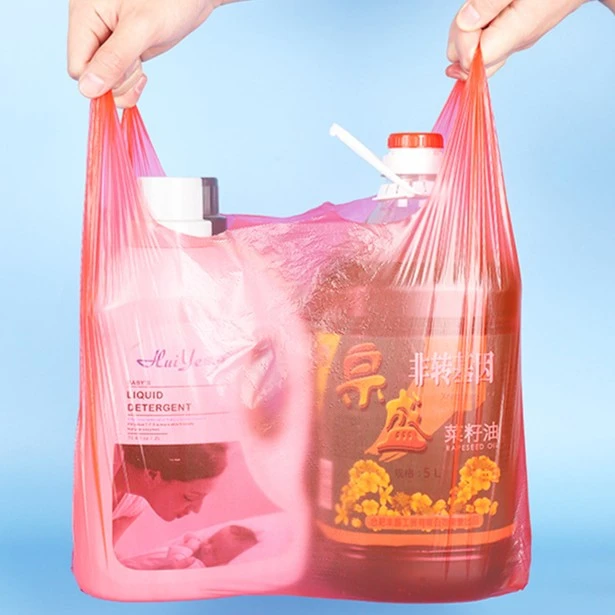 红色塑料袋食品袋加厚商用打包方便大号购物手提袋子结实胶袋背心