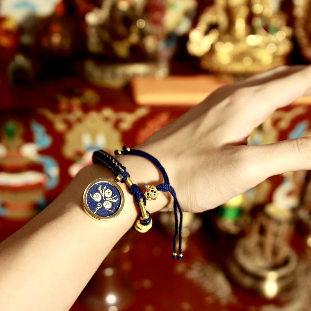 【暴力偏米】黑CC粗矿纯手绘唐卡手绳