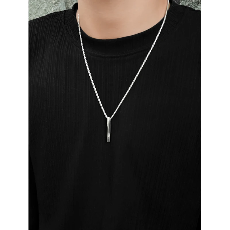 钛钢吊坠 潮流潮牌气质简约小众螺旋设计感欧美百搭项链