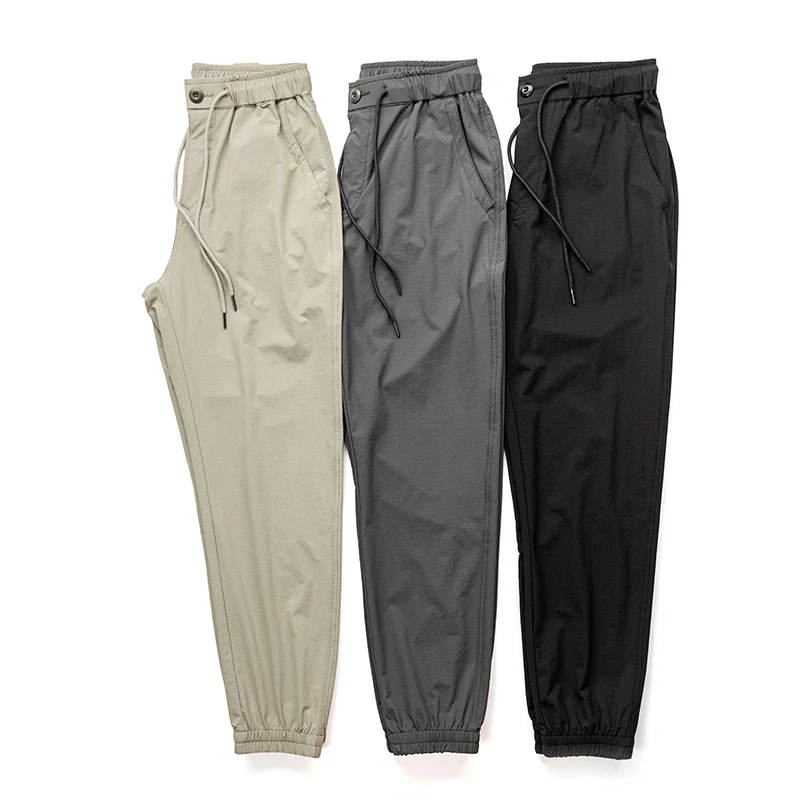 2480 夏季新款弹力休闲束脚裤男士透气阔腿裤舒适百搭宽松长裤潮