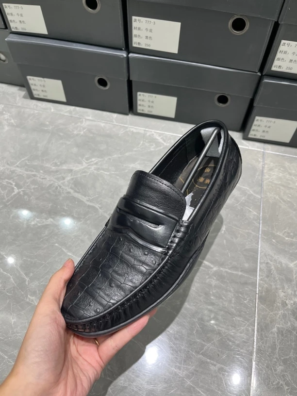 777-3时尚百搭真皮豆豆鞋男士舒适休闲鞋