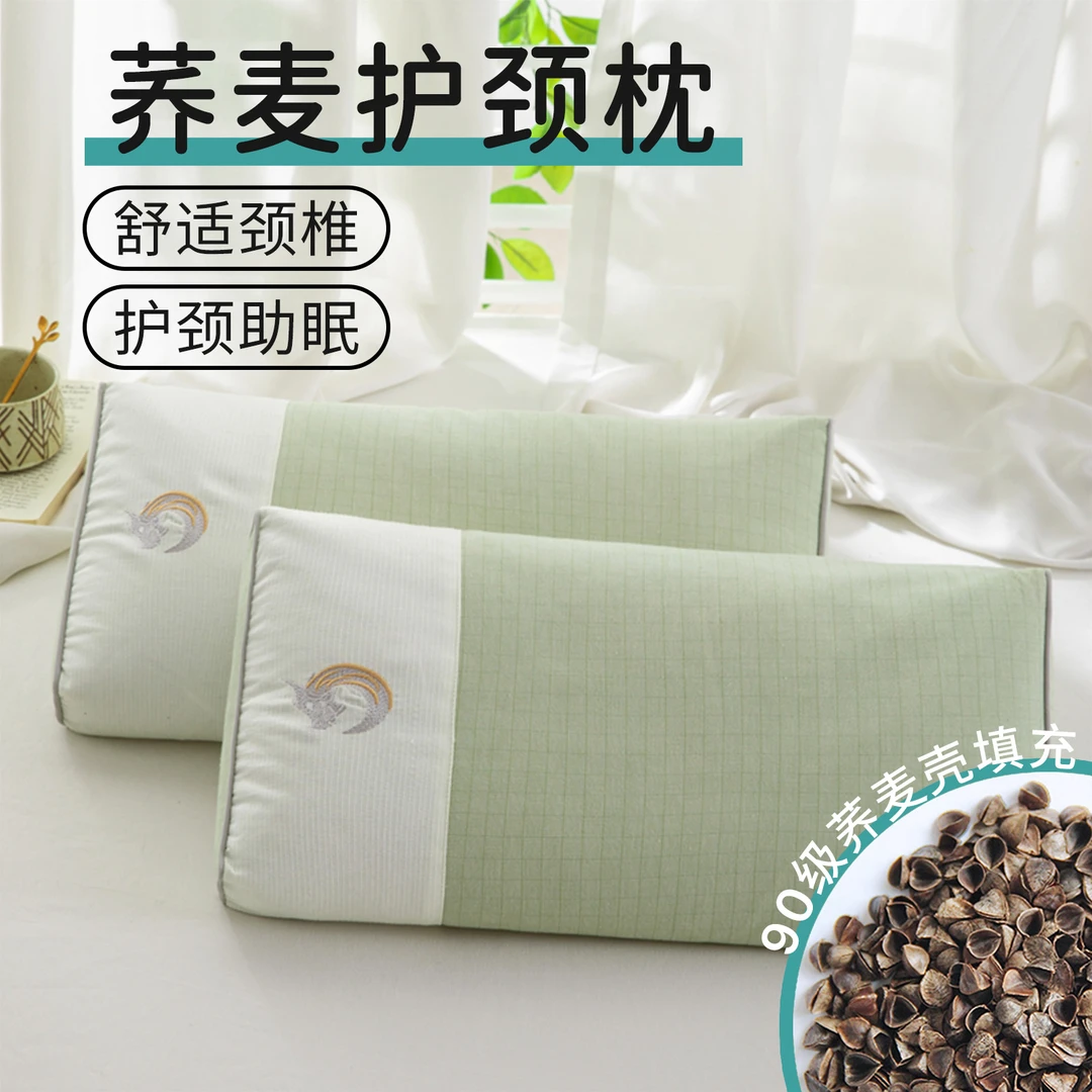 荞麦壳枕头护颈椎助睡眠2024新款四季通用成人睡觉专枕芯家用一对