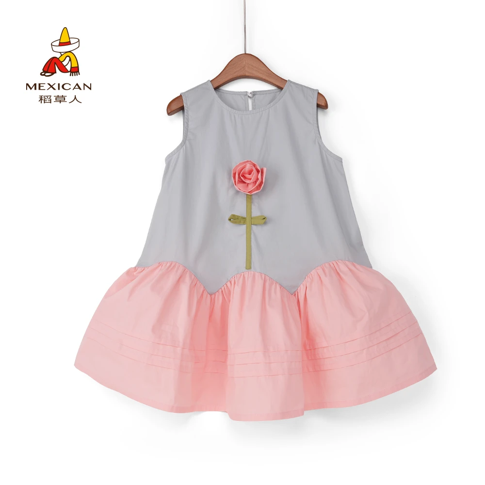 稻草人【晓意】2024新款纯棉连衣裙女童夏季中大童背心裙