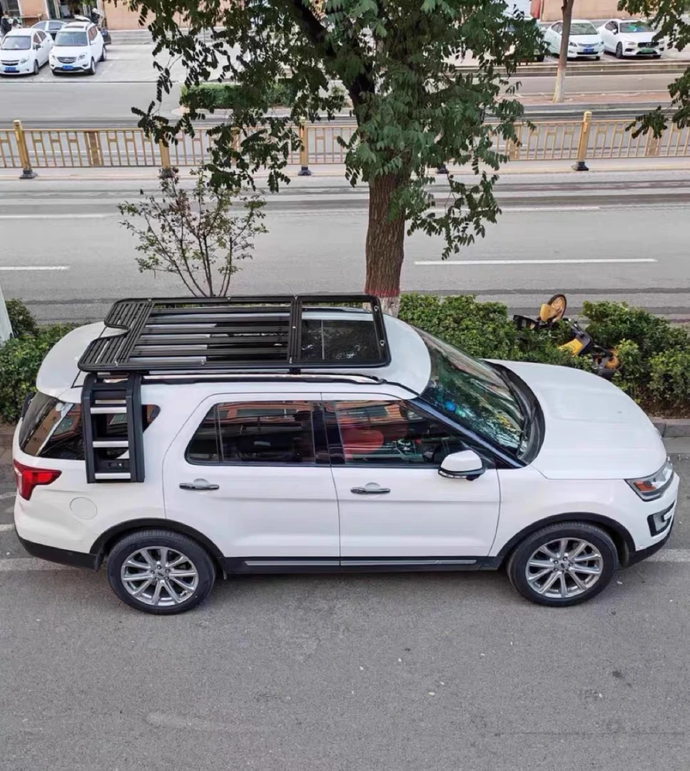 适用福特探险者车顶平台侧爬梯 锐界L领裕专用行李架 户外车顶架