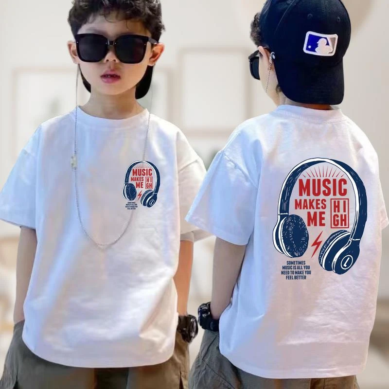 男童纯棉短袖t恤中大童夏季2024新款印花洋气上衣儿童帅气t恤衫潮