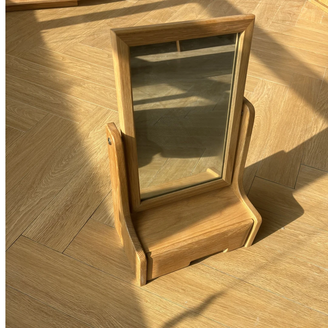 实木化妆镜，梳妆镜，小镜子，简约实用