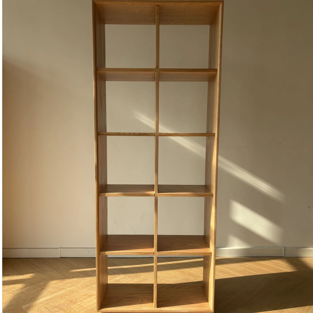 实木窄书架，隔断架，置物架，简约原木尺寸69*32*177