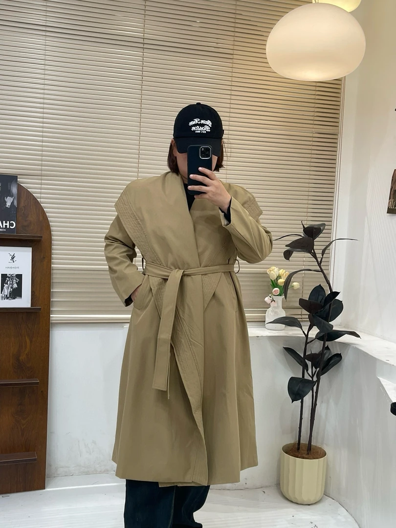 新款长款风衣外套3-6XL#2526