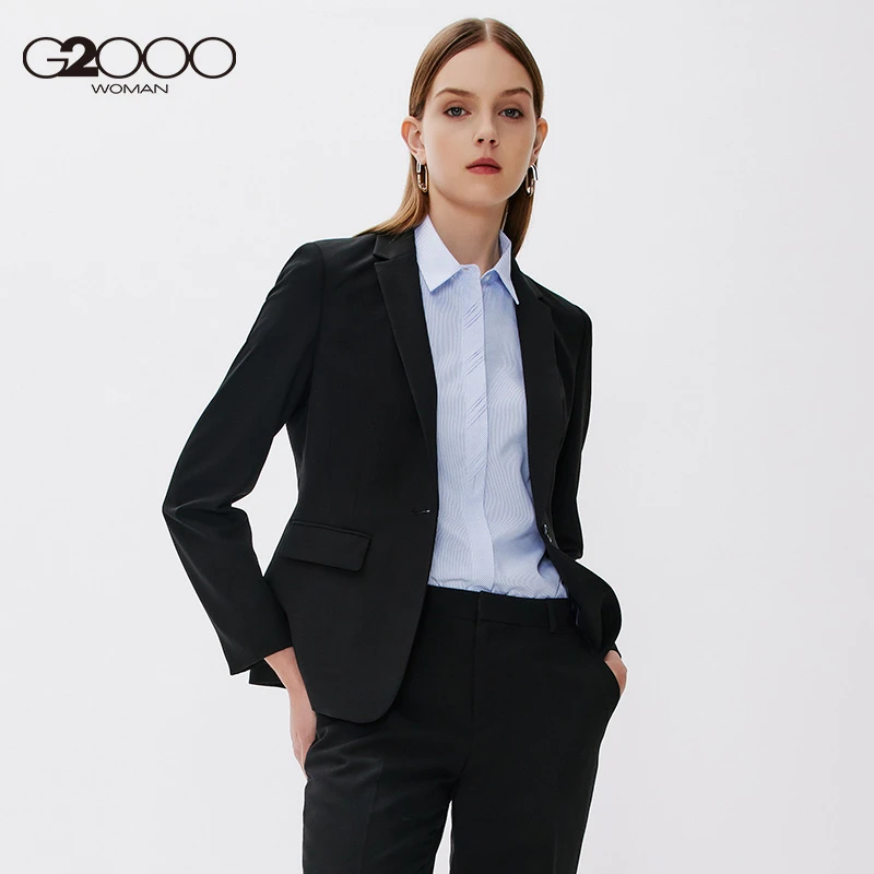 G2000*女装西服2023简约修身一粒扣可机洗西装21711012职业面试